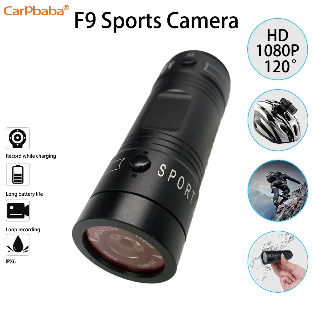 F9 Sports Camera HD 1080p Mountain Bike Bicycle Motorcycle Helmet Action Waterproof Camera Sport DV Car Video Recorder