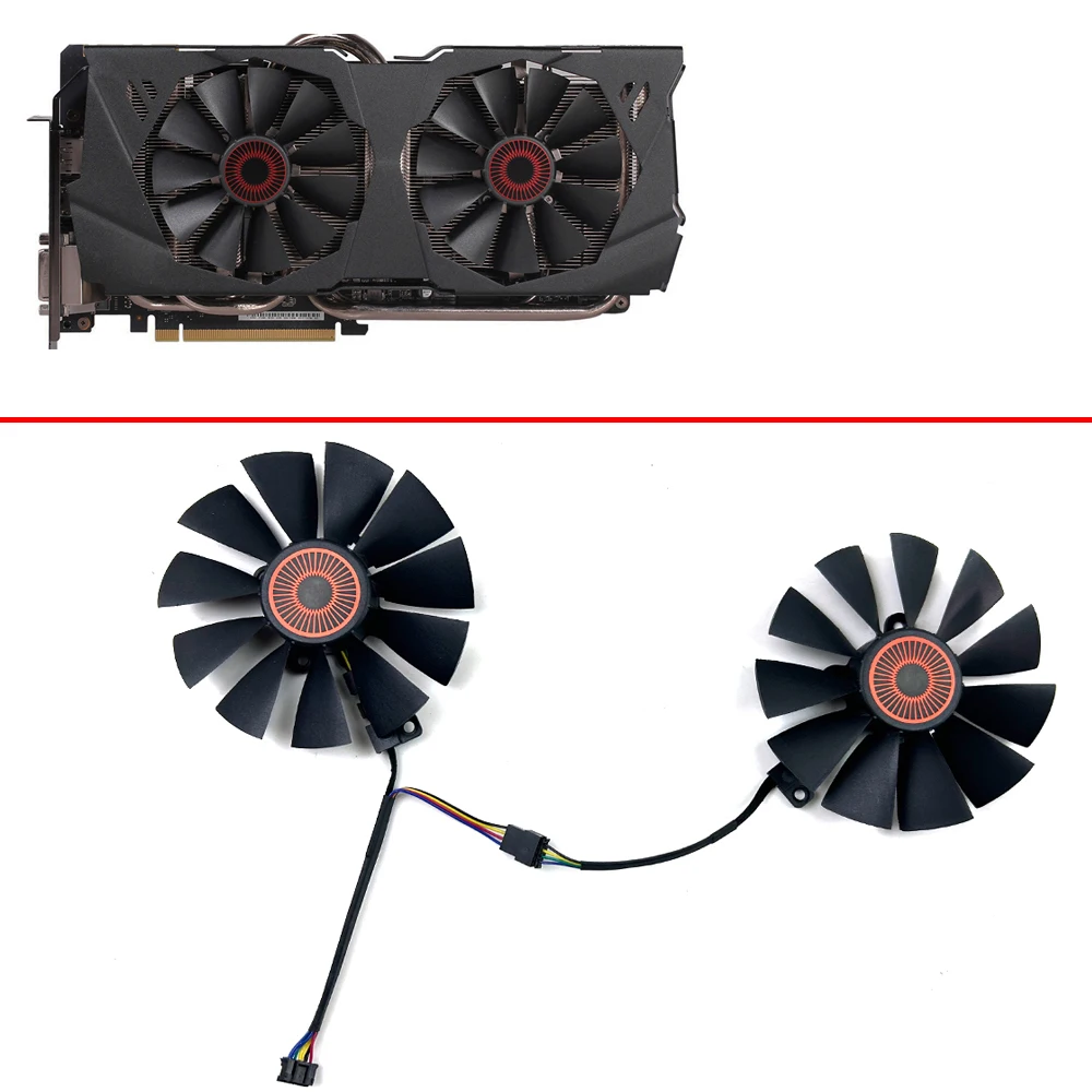 

NEW Cooling Fan 95mm 5pin T129215SU FD10015H12S For ASUS STRIX-R9 380 GTX970 980 980Ti GAMING Graphics Card Fans