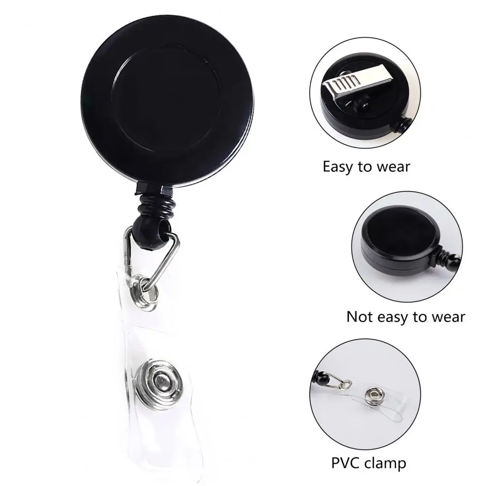 Retractable Wire Badge Reel Id Holder Reel Versatile 10-pack Retractable Badge Reels 360-degree Swivel Elastic for Professionals