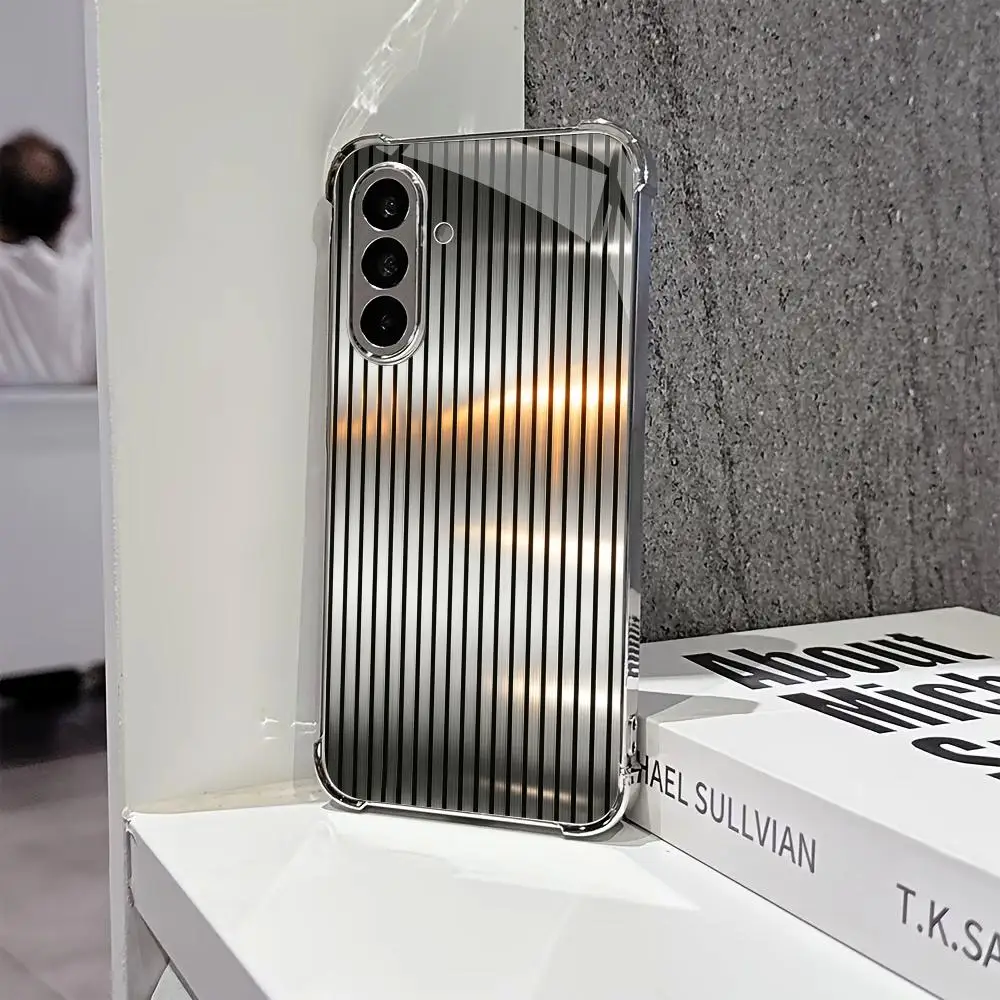 Gradient Stripe Pattern phone case 폰케이스 s26 ultra case glass mobile phones for Samsung Galaxy S26 S25 S24 S23 S22 FE,Ultra,Plus