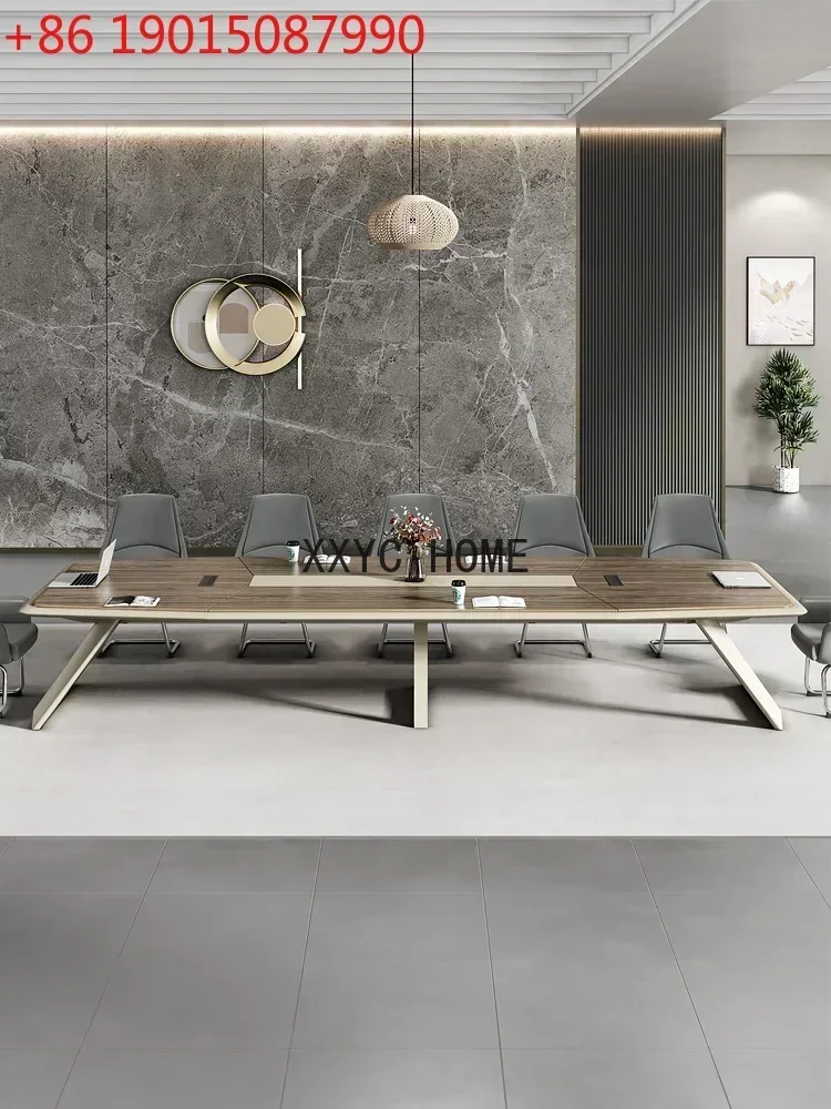 Office Desk Simple Modern Large Conference Room Table and Chair Combination Conference Table Paint Bar Table 20-Person
