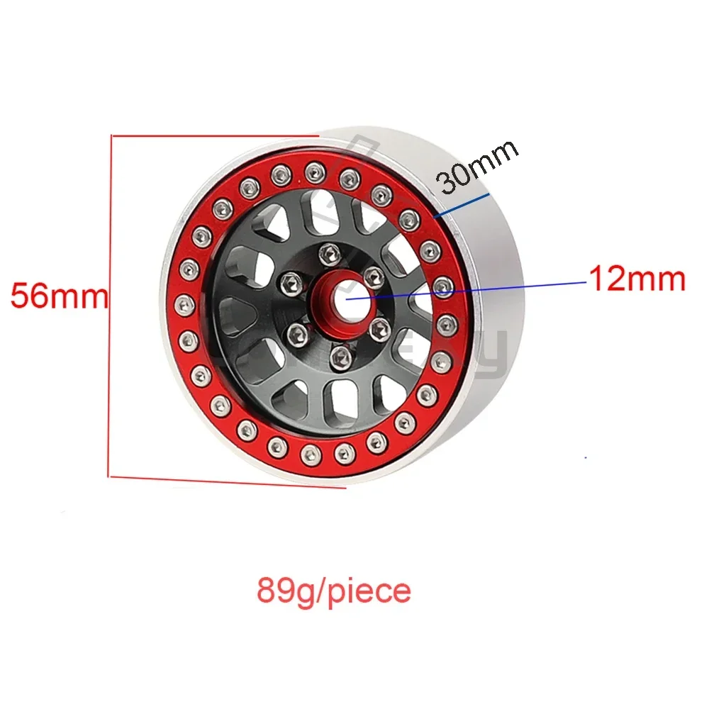 1/4 pezzi in lega di alluminio 1.9 Beadlock mozzo ruota cerchi per 1/10 RC Crawler Car Axial SCX10 III D90 AXI03007 90046 TRX-4 Redcat GEN 8