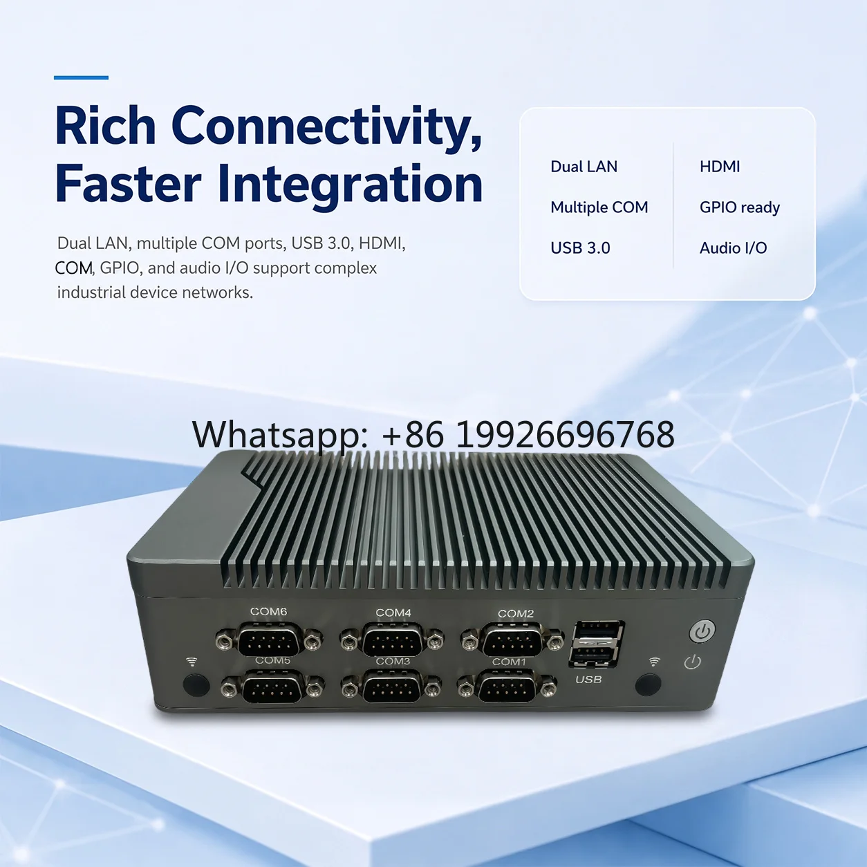 N97 Fanless Industrial Mini Computer Quad Core Embedded PC Dual Ethernet 6COM Triple  DDR4 SSD Storage for Smart