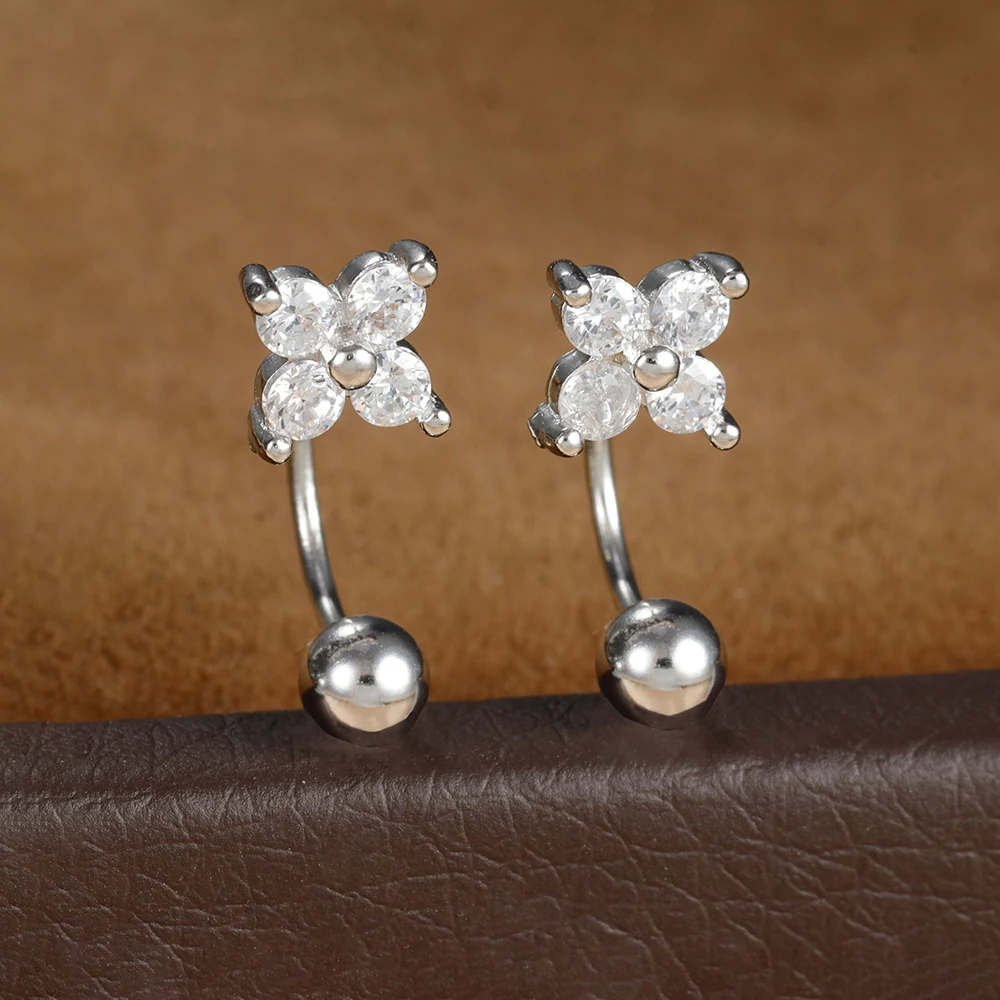 Exquisite Cubic Zirconia Flower Small Stud Earrings