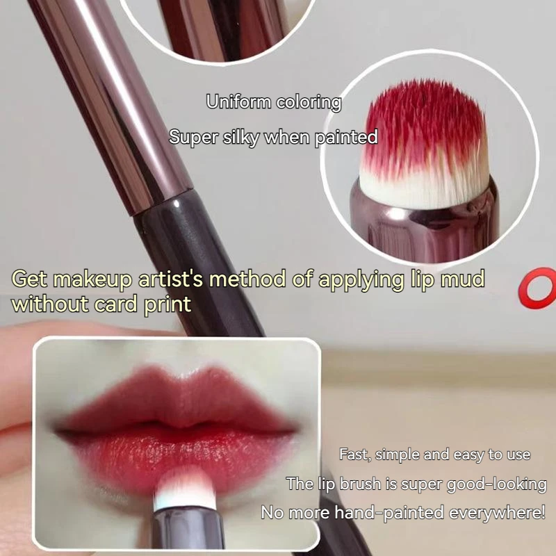 Single-pack new multi-functional round lip brush lipstick mist face brush smudging concealer brush portable lip makeup brush bea