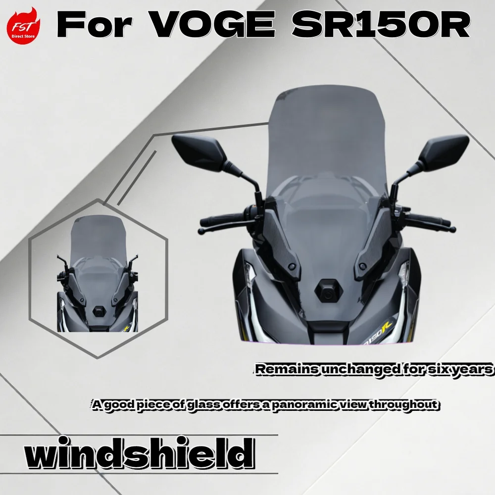 

Motorcycle Front Windshield Glass for VOGE SR150R Heightened Windshield Durable Protection for Riding Experience