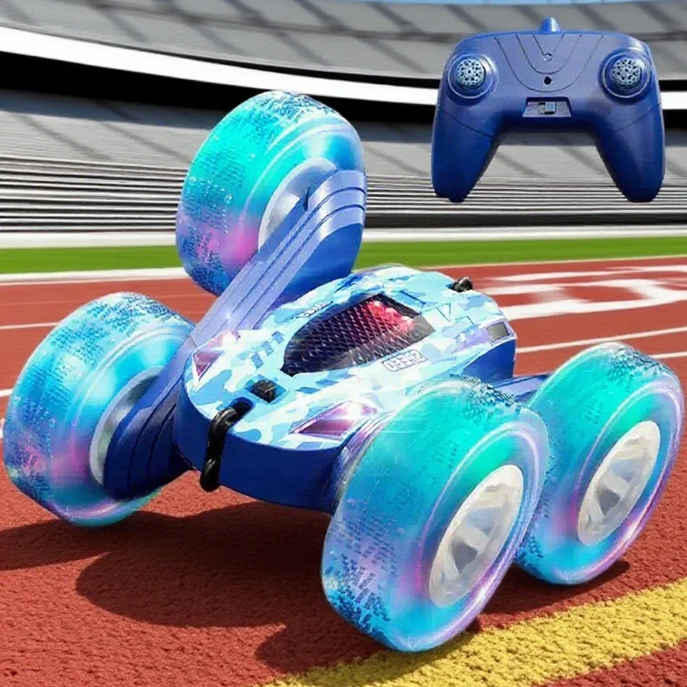 Samochód kaskaderski RC dla dzieci, dwustronny, obracający się o 360 stopni, zdalnie sterowany 2.4G, terenowy, driftujący, prezent dla dzieci, dorosłych i chłopców.