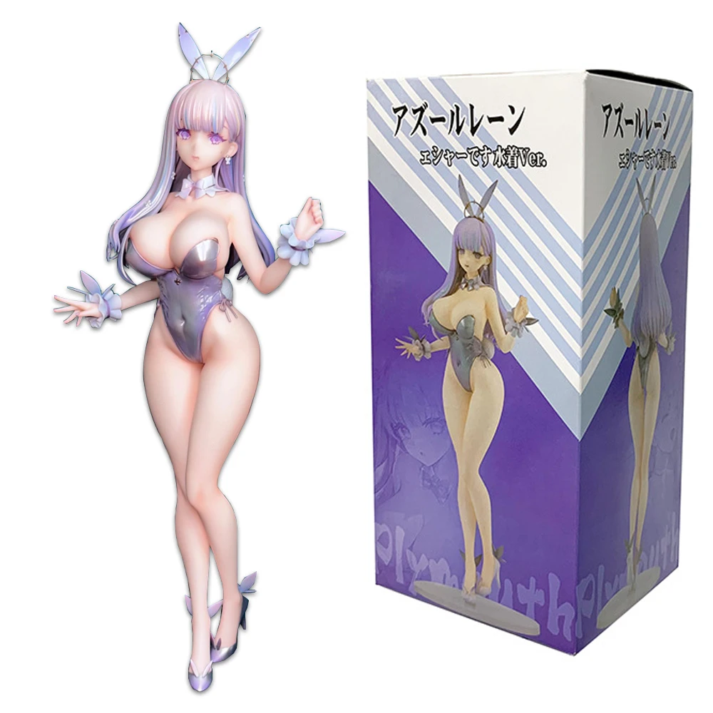 27CM Anime Figure Game Azur Lane Plymouth Figure Bunny Dress Up Standing Model Toy Gift Collection Action Figure PVC