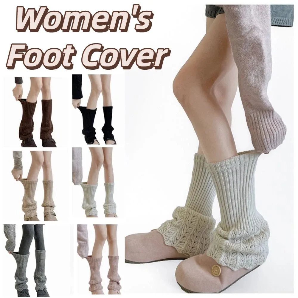 

Сплошные женские вязаные гетры в стиле ретро, мягкие женские ботинки до середины икры, утепленные ботинки для девочек, носки JK, униформа