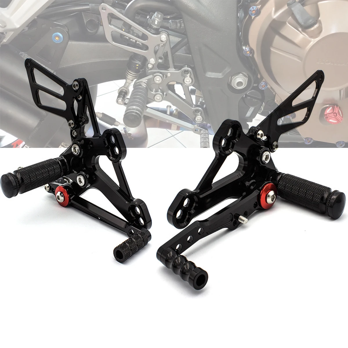 

For Honda CBR650R CB650R 2019-2025 / CBR650F CB650F 2014-2025 CNC Aluminum Adjustable Motor Rearset Footpeg Rear Set Footrest