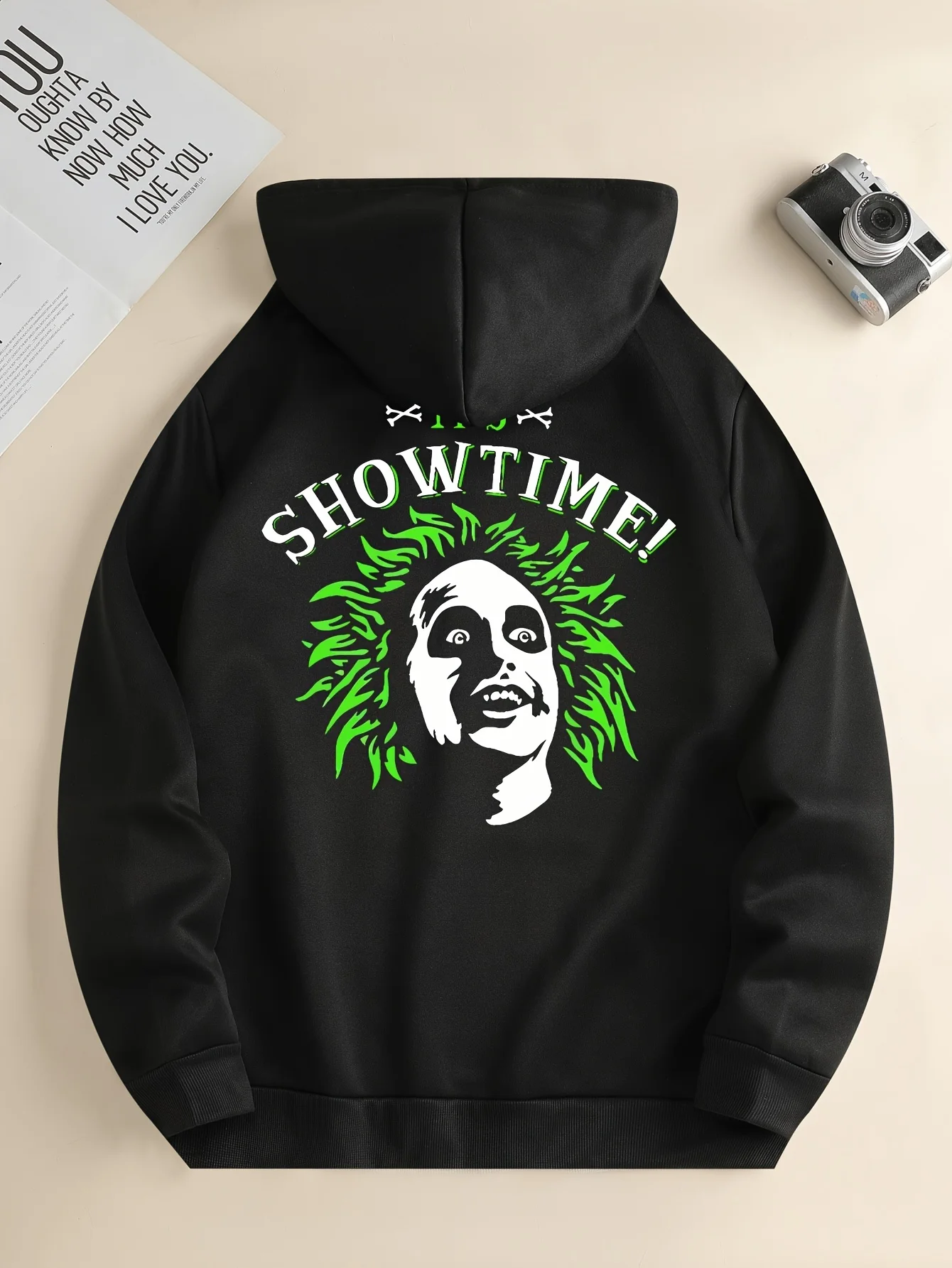 Funny Crazy Joker Clown Print Cotton Hoodie Men\'s Casual Pullover Sweatshirt With Kangaroo Pocket Suitable For Spring And Autumn