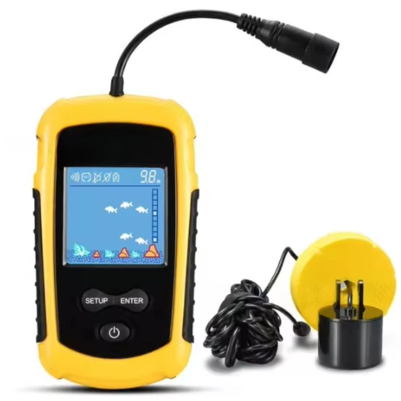 Portable Fish Depth Finder Water Handheld Fish Finder Sonar Boat Transducer Fishing echo sounder