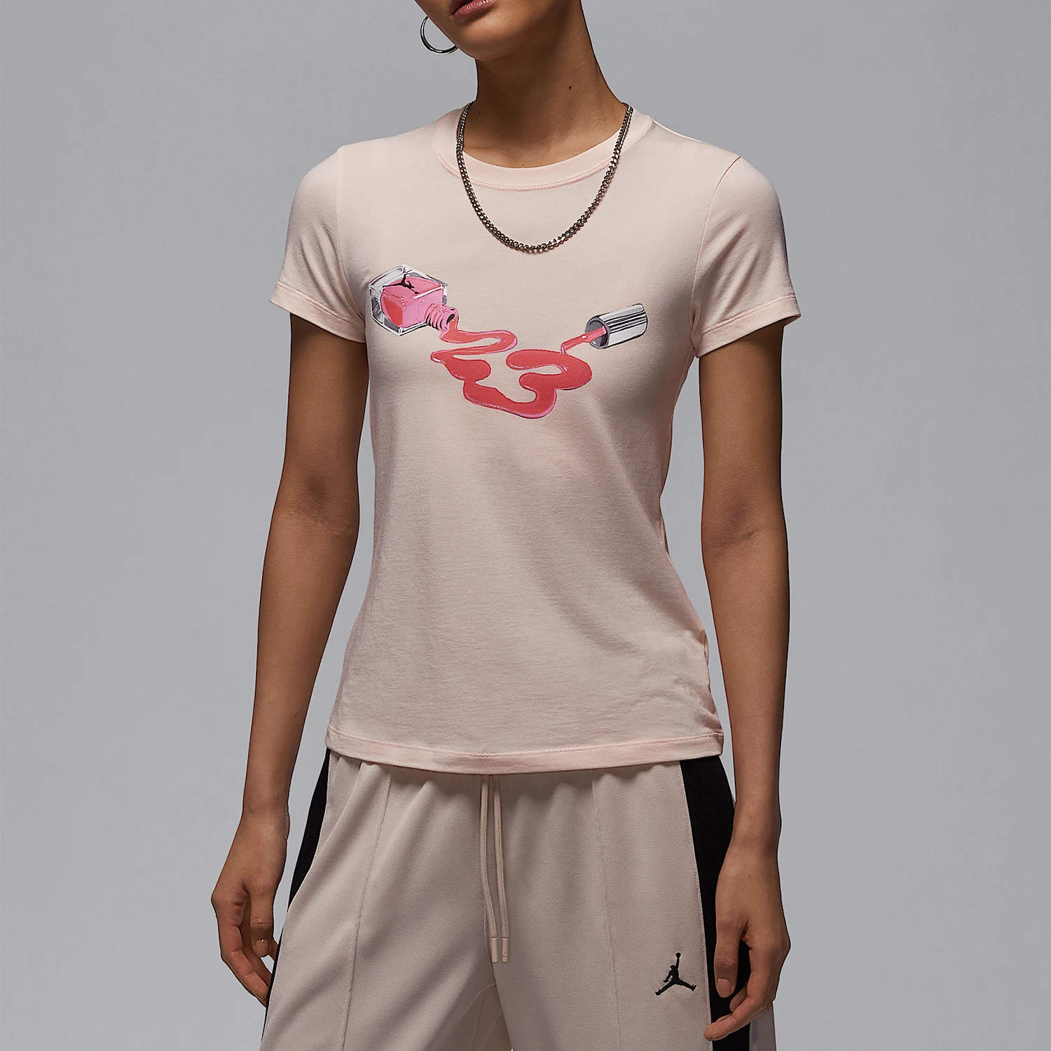 Nike الرسمية الأصلية JORDAN المرأة قصيرة مطبوعة تنفس الرياضة قصيرة الأكمام HJ0143-838