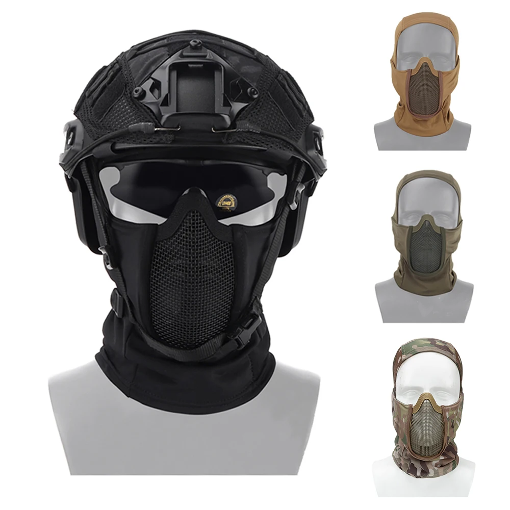 

Тактическая балаклава-маска для защиты рта, полумаска для лица, дышащая сетчатая маска, головной убор для страйкбола, аксессуары для пейнтбола и охоты