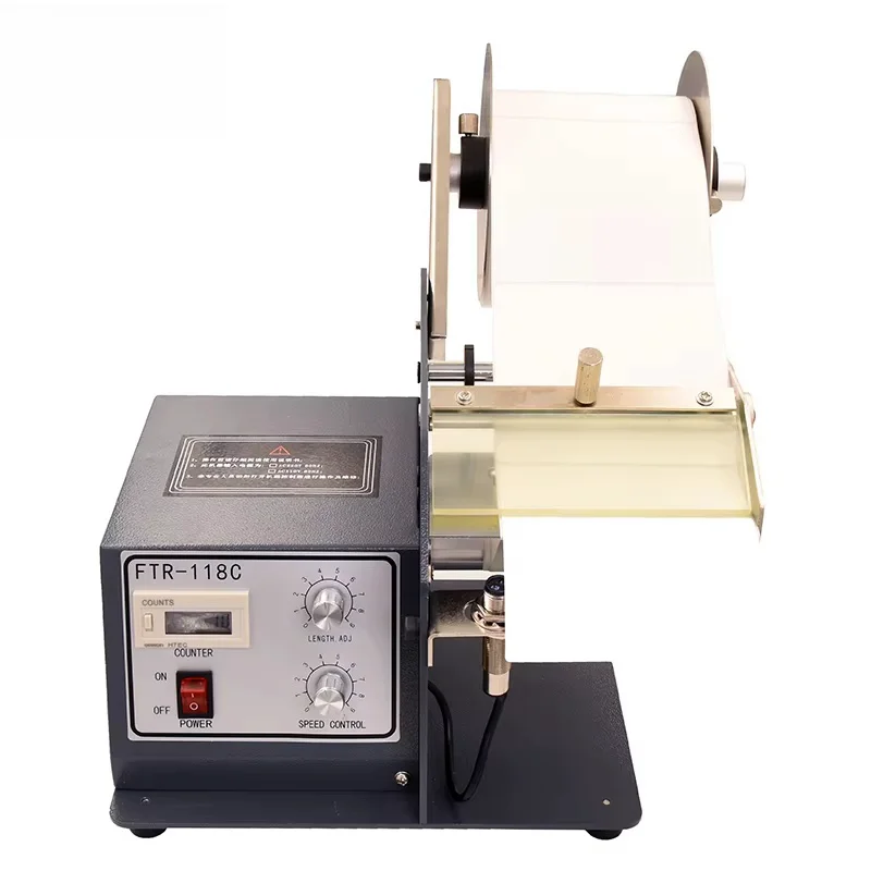 Label Dispenser FTR-118C(120mm) Labeling Stick Machine with Counter and Photoelectric Sensors