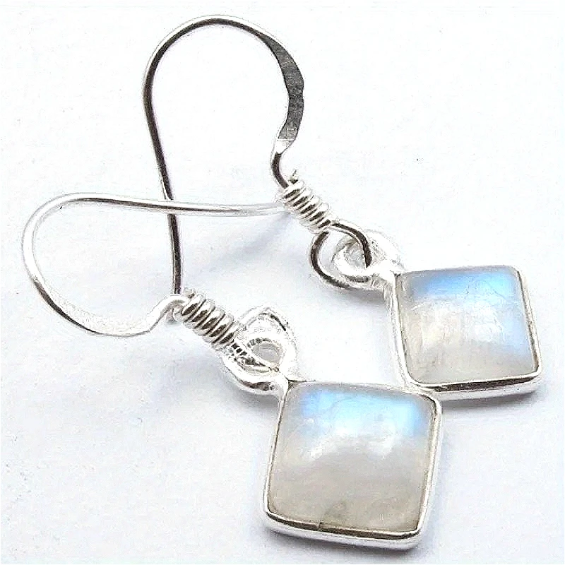 Elegante prägnante geometrische quadratische synthetische Mondstein-Anhänger-Ohrringe für Frauen, Mode, Bankett, Hochzeit, Schmuck, Accessoires, Geschenk