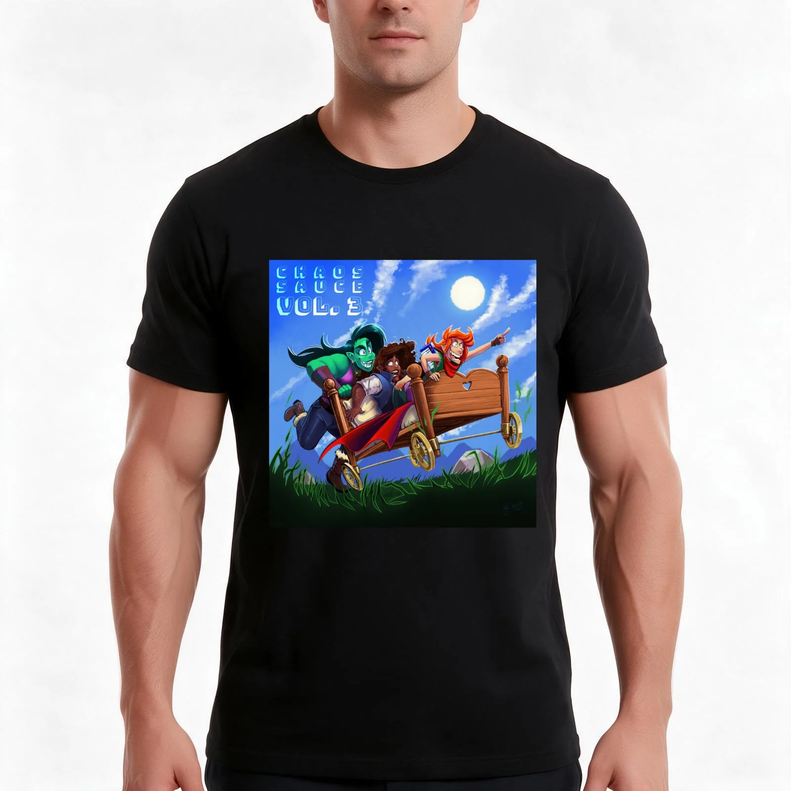 Chaos Sauce Vol 3 Album Artwork T-Shirt, Summer Casual Cotton Tee, Oversized Streetwear Tops, Vintage Graphic Print, 100% Cotton