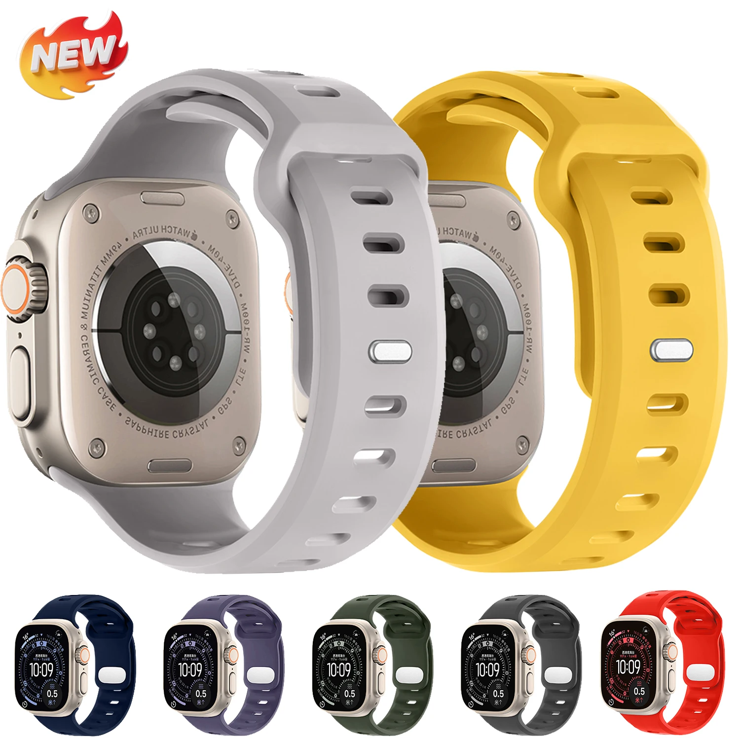 Weiches Silikonband für Apple Watch Band Ultra 49 mm 44 mm 45 mm 42 mm 46 mm 41 mm Sportarmband iwatch Serie 11 10 9 8 7 6 Armband
