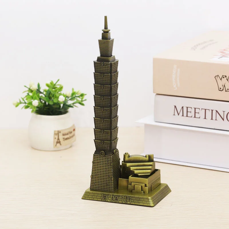 

Metal Taipei 101Tower Model Taipei Taiwan Landmark Building Tourist Souvenir Home Room Office Desk Decoration Accessories Gfits