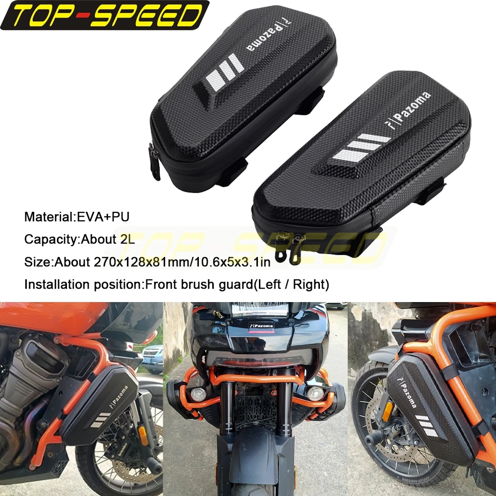 Motorcycle Side Tool Bag For Harley Pan America 1250 RA1250 RA1250S 2021-24 Engine Guard Crash Bar Bumper Hanging Tool Box Case