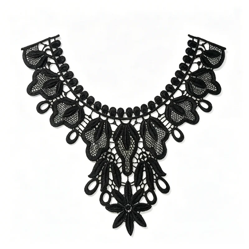 

2PCS Lace Corsage Detachable Collar Soft Fabric Decorative Retro Lace Fake Collar Accessories 3D Effect Lace Corsage for Sewing