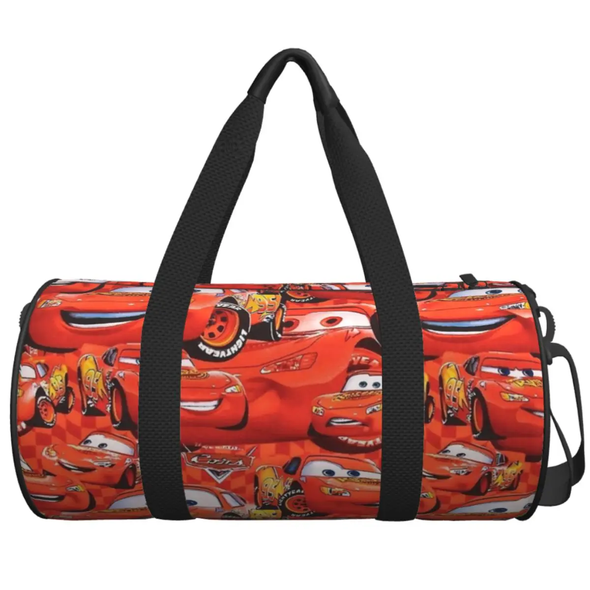 

Male Female Travel Bag Lightning McQueen Number 95 Gym Bag Large Cartoon Red Car Waterproof Printed Handbag Fashion Sports Bag