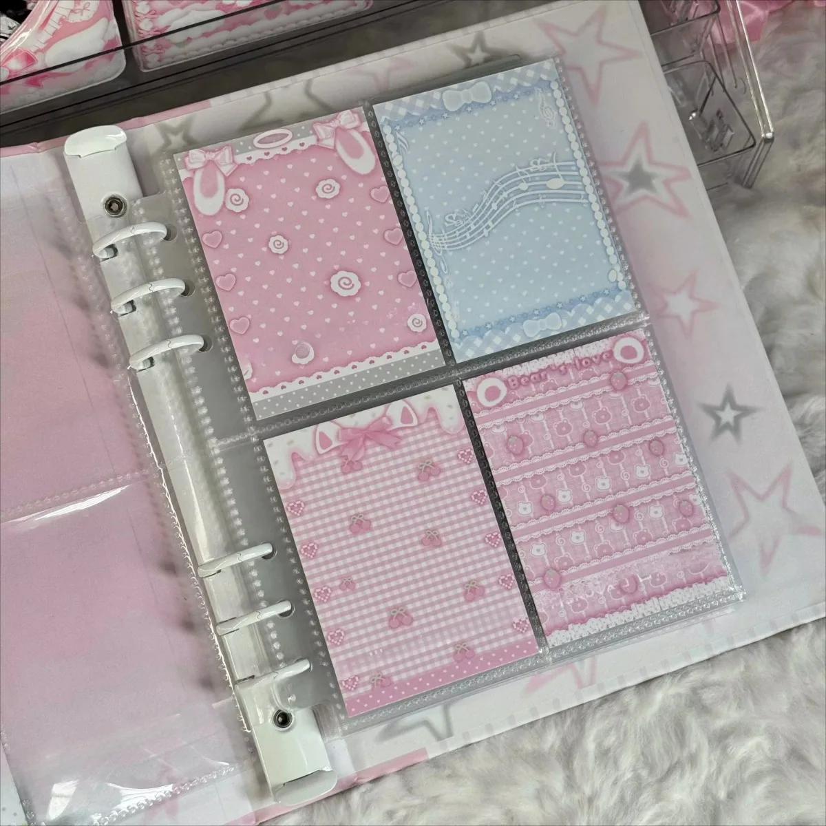 80 szt. Papieru do tła na karty Kpop, 6,5x9,1 cm, papier do dekoracji na fotokarty 3-calowe, pasuje do albumów i segregatorów. — zdjęcie produktu 6
