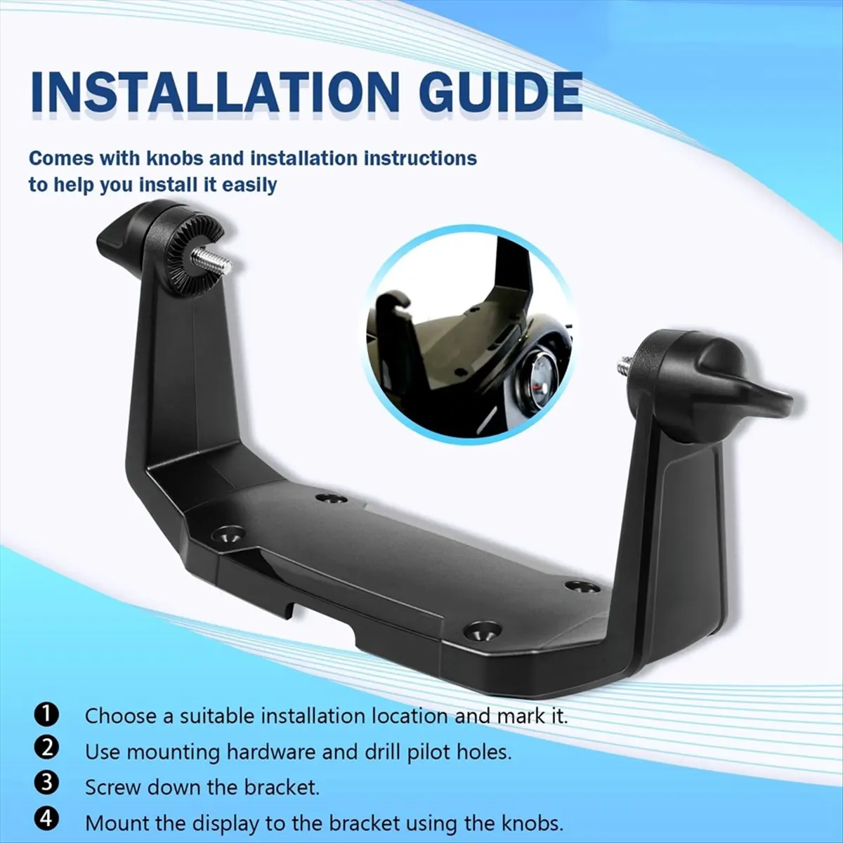 a91p]-740146-1-gimbal-bracket-mounting-bracket-with-knobs-mounting-screws-for-helix-7-series-fish-finders