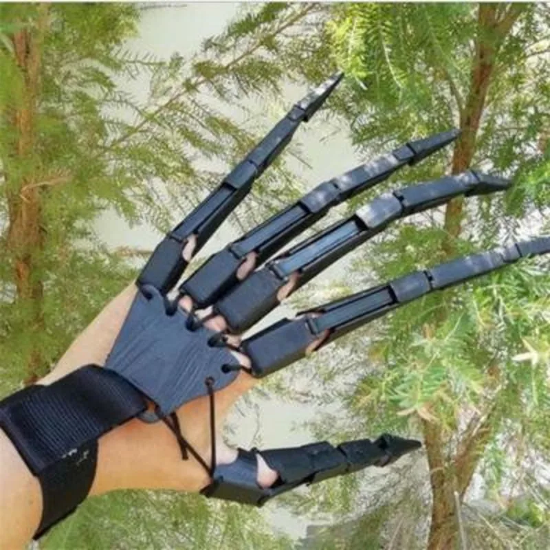 

Halloween Articulated Fingers Scarry Fake Fingers Skeleton Hands Realistic Horror Ghost Claw Props Cosplay Gear Finger Glove