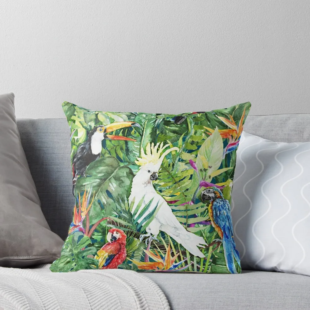 

Birds in Paradise Throw Pillow ornamental pillows pillowcases for sofa cushions pillow