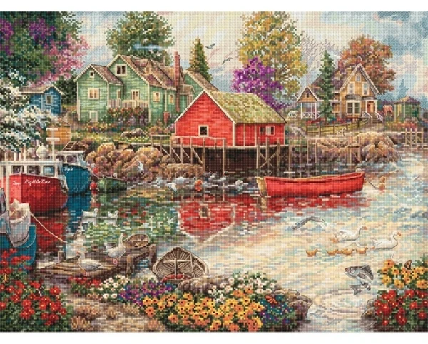 Quiet cove 18CT 16CT 14CT Unprinted Top Quality Cross Stitch Kits Embroidery Art DIY Handmade Needlework Home Decor