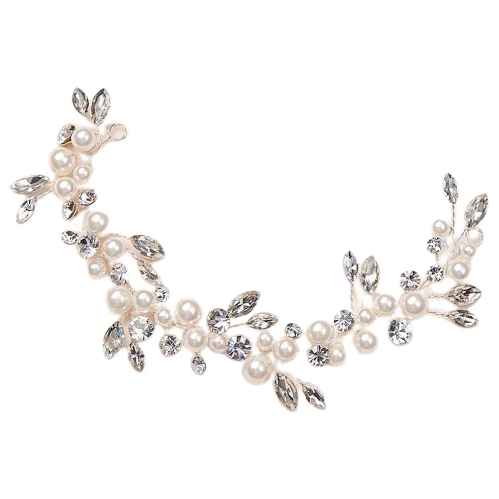 عقال لؤلؤ الزفاف إكسسوارات شعر الزفاف أحجار الراين مزين مجوهرات الرأس لحفلات خطوبة العروس وديكور المهرجانات