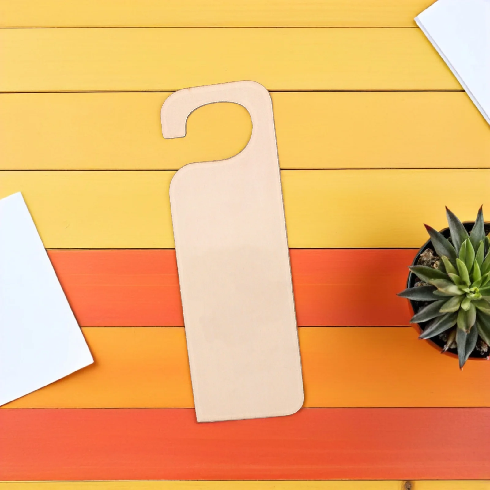 

6Pcs Blank Door Pendant Wooden Hanging Ornament for Party Home Decoration Office School Event Supplies Khaki Door Hanging