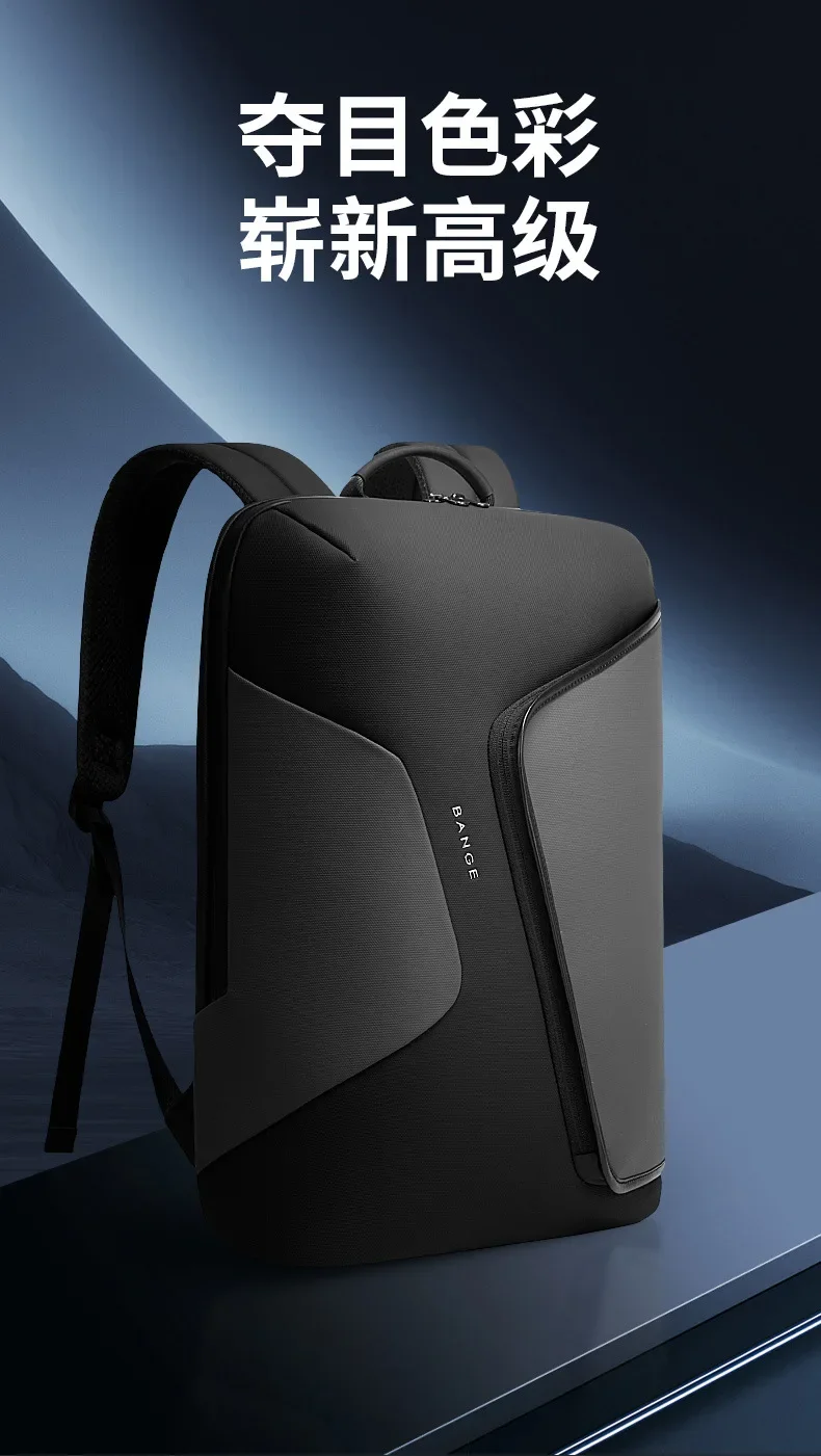BANGE Business Backpack with External USB Port Anti Splashing Water Travel Backpack