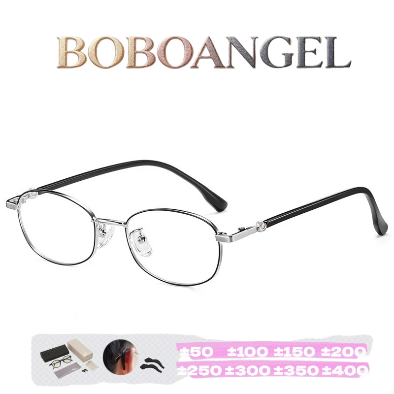 

BOBOANGEL Comfortable Elegant Gold Oval Metal Women's Anti Blue Light Reading Glasses Prescription Progressive Custom Eyeglasses