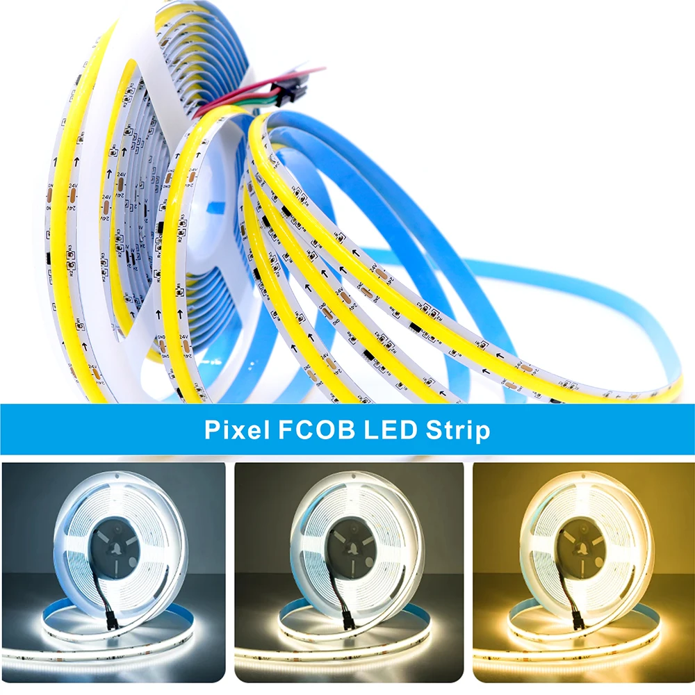 FCOB SPI CCT IC LED-lichtstrip WS2811 Adresseerbaar 360 LED's 2700K tot 6500K 10 mm DC24V Flexibele FOB COB-verlichting met hoge
