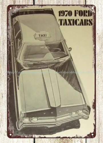 art posters 1970  Taxicab Taxi auto car metal tin sign