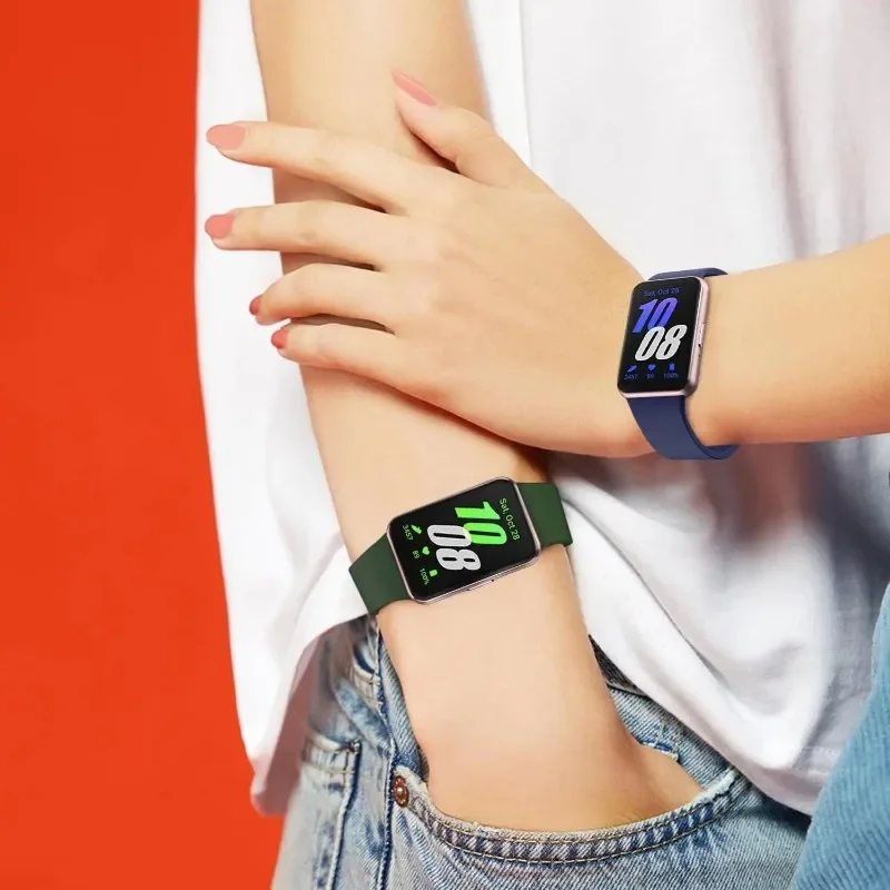 삼성 갤럭시 핏 3용 단색 스포츠 실리콘 시계줄 부드러운 팔찌 스트랩 삼성 갤럭시 핏3 손목 밴드 액세서리