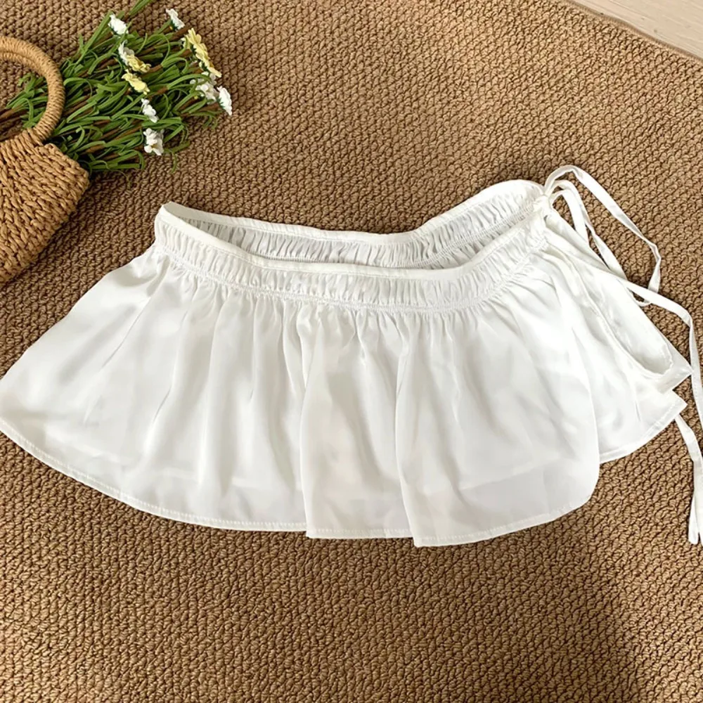 Abiti a strati hip-hop Gonna dolce Y2K Sciarpa con lacci all'anca Camicia stile coreano Estensore Bordo arricciato Cintura Accessori per la danza