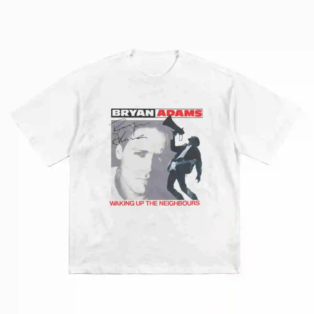 Vintage Bryan Adams Waking Up The Neighbors Album Official Signature Retro Music Iconic Song Art Short Sleeve Tee 100% Cotton T-