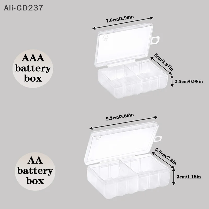 透明なバッテリー収納ケース,硬質プラスチックホルダー,AA用ボックス,AAAバッテリーオーガナイザー,GD237-6スロット