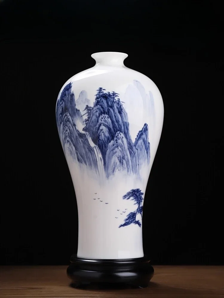 

Suet jade porcelain ceramic underglaze color hand-painted vase living room decoration ornament