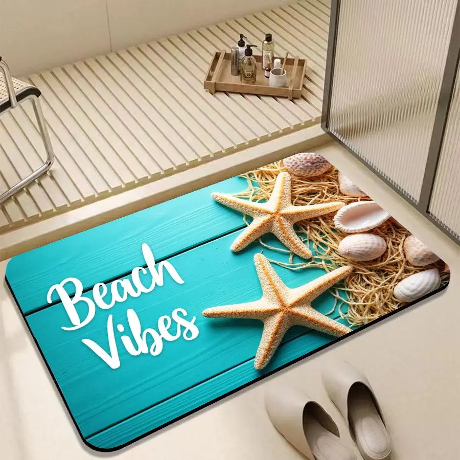 

VIKAMA Flannel Printed Entry Mat, Water Absorbent And Slip-Resistant Floor Mat, Bedroom Room Carpet Floor Mat, Home Decoration