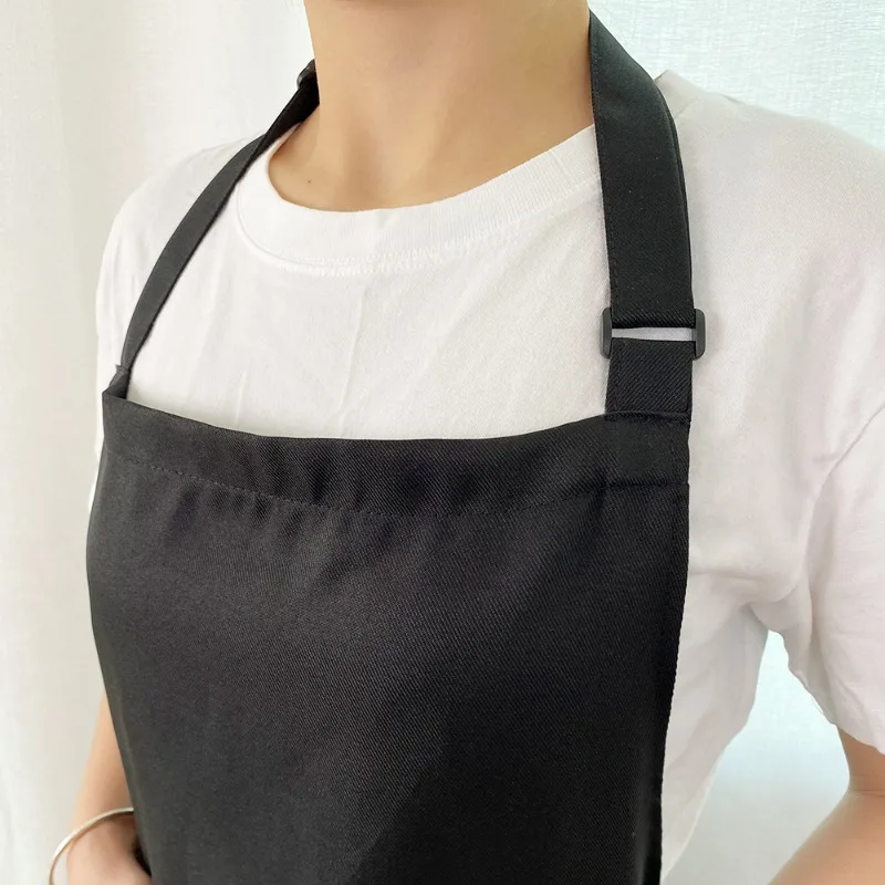 Sling collar waterproof apron anti-fouling oil home full body apron Kitchen work black apron protection