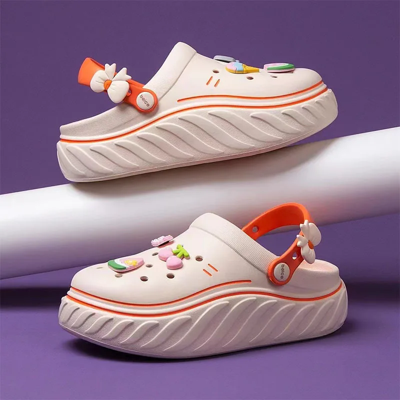 fashion Cratoon Charms Clogs Shoes Outdoor Women Slippers Thick Sole High Quality Summer Sandals For Girls