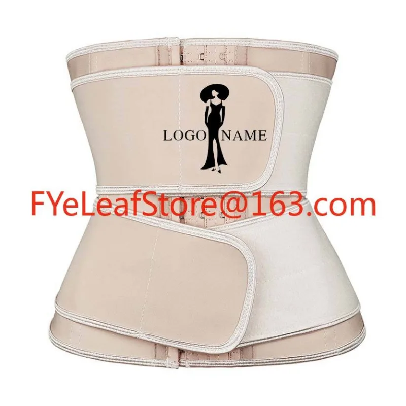 Maximum Compression Abdominal Control Double Belt Smooth Pink Latex Tight Waist Training Shaper, 9 Steel Bones