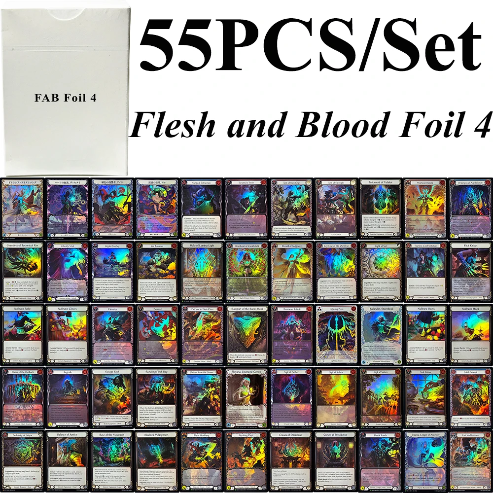 

55PCS/set FAB Foil4 Rainbow Card Gifts High Quality Collection Card Authority of Ataya Balance of Justice Sink Below Proxy Cards