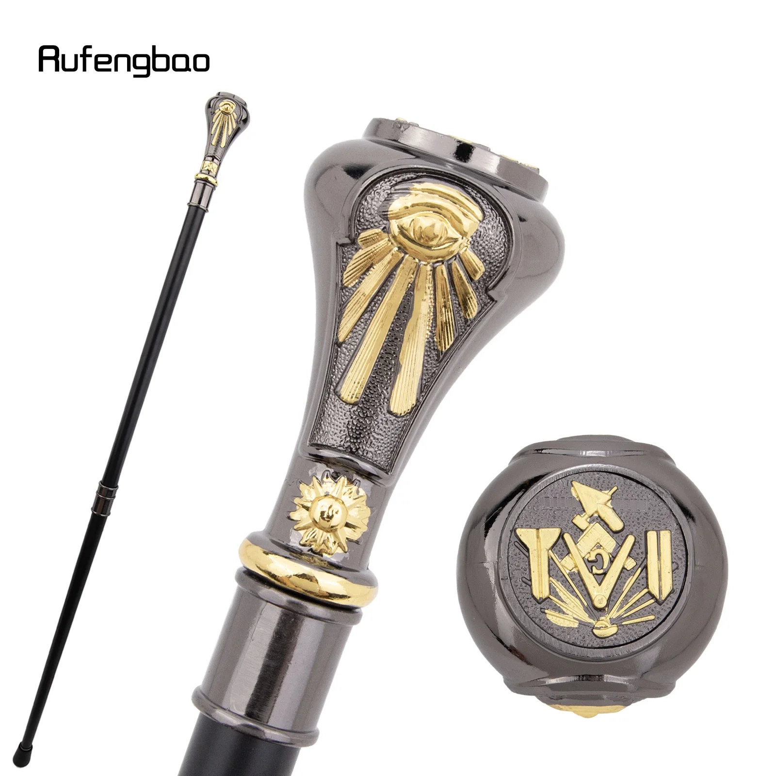 

Golden Freemasonry Freemasons VG Totem Cane Fashion Walking Stick Crosier Knob Walking Stick 93cm Performance Stage Cane