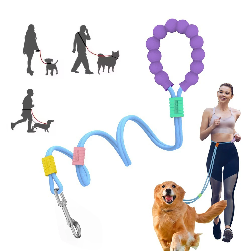 

1.4m Hands Free Dog Traction Rope Adjustable Walking Rope Chain Belt Comfortable Foam Handle Suitable for Small Large Dogs