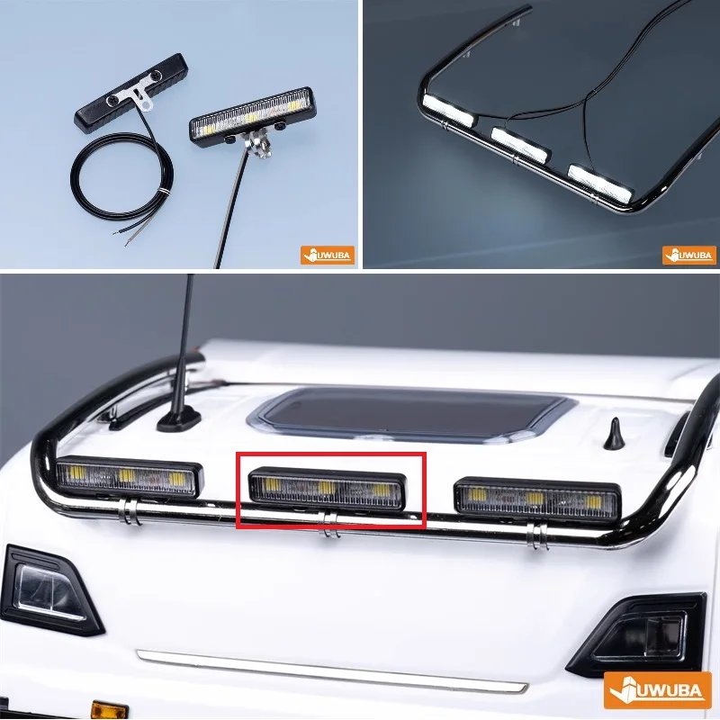 RC 1/14 Roof LED 3V Lights Rectangular Spotlight for Tamiya Hydraulic Excavator Loader Dump Truck for VOLVO Tipper DIY Parts